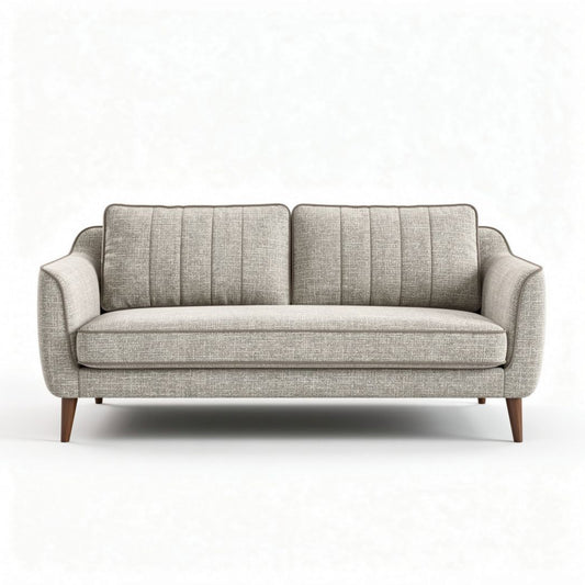 Divano con rivestimento grigio chiaro in tessuto dimensioni 190 x 90 x 85cm
