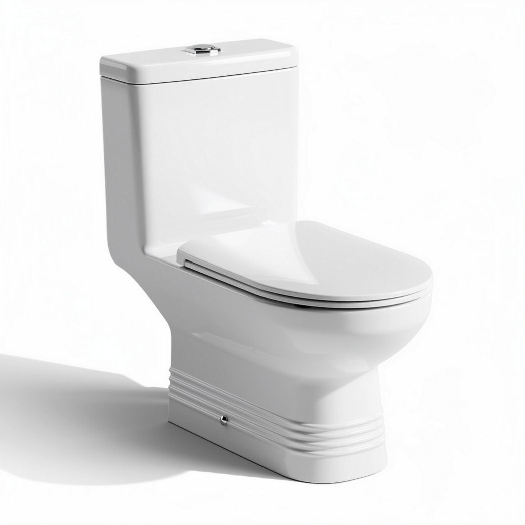 Wc a terra bianco con coperchio mobilità dimensioni 70 x 38 x 80cm